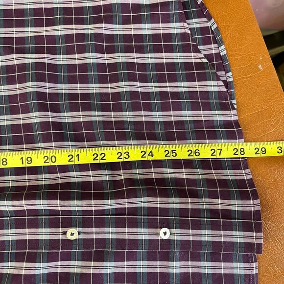 Southern Tide Men Purple Green Plaid Button Front Shirt Size Medium Classic Fit - Picture 8 of 8
